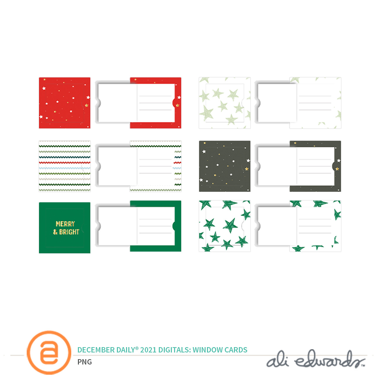 Ali Edwards Design Inc. | December Daily® 2021 Digital Window Cards