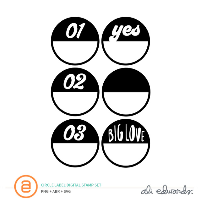 Circle Label Digital Stamp Set, 1 of 1