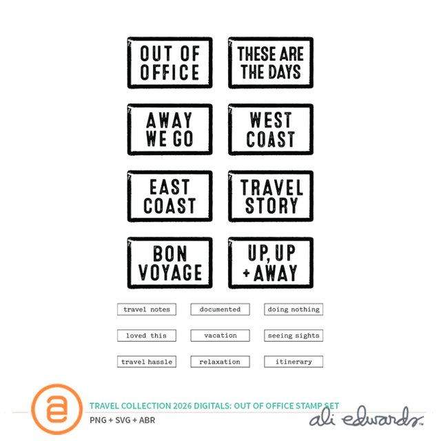 Travel Collection 2026 Out Of Office Digital Stamp Set, 1 of 1