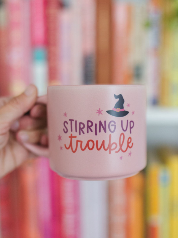 Stirring Up Trouble Halloween Witch Large Ceramic Coffee Mug, 4 of 5