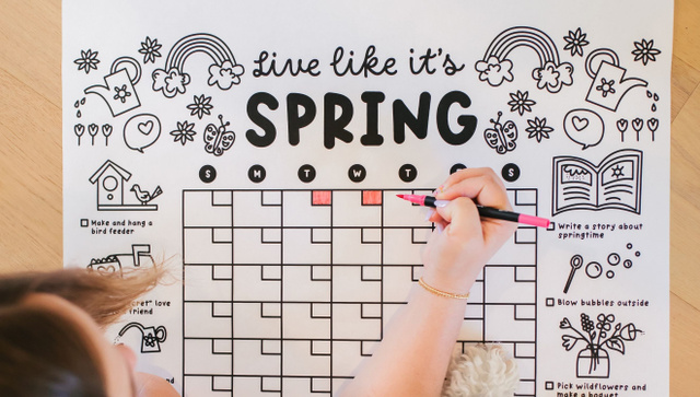 Spring Printable Calendar Poster, 2 of 3