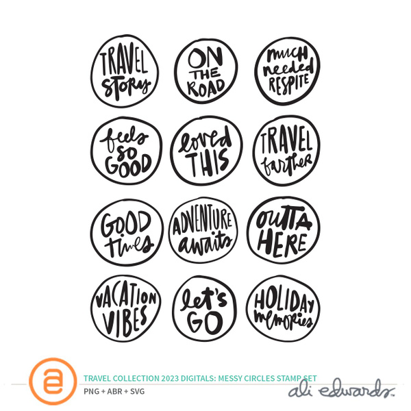 Travel Collection 2023 6×8 Digital Travel Messy Circles Stamp Set, 1 of 1