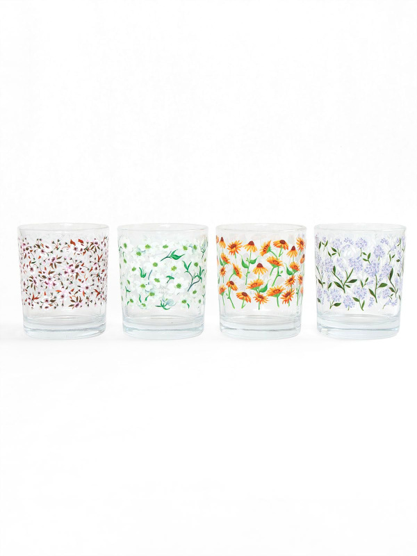 Floral Short Juice Glass Set, 3 of 5