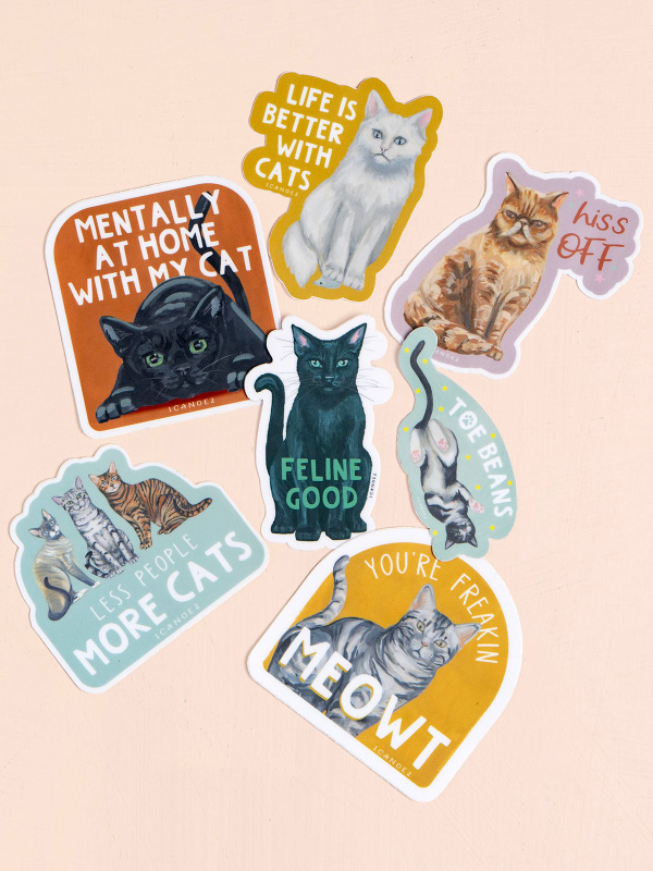 Mentally At Home With My Cat Decal Sticker, 3 of 3