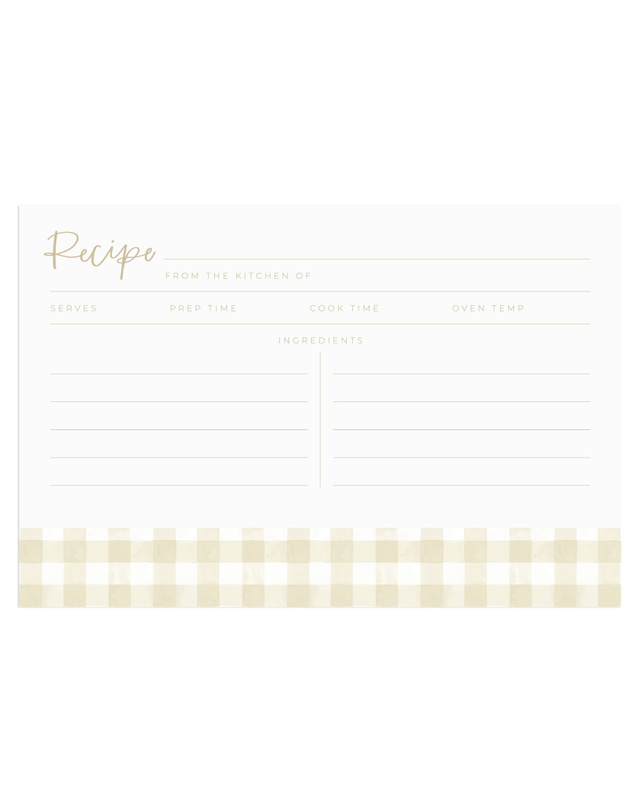 Beige Gingham Tin Recipe Box, 5 of 6