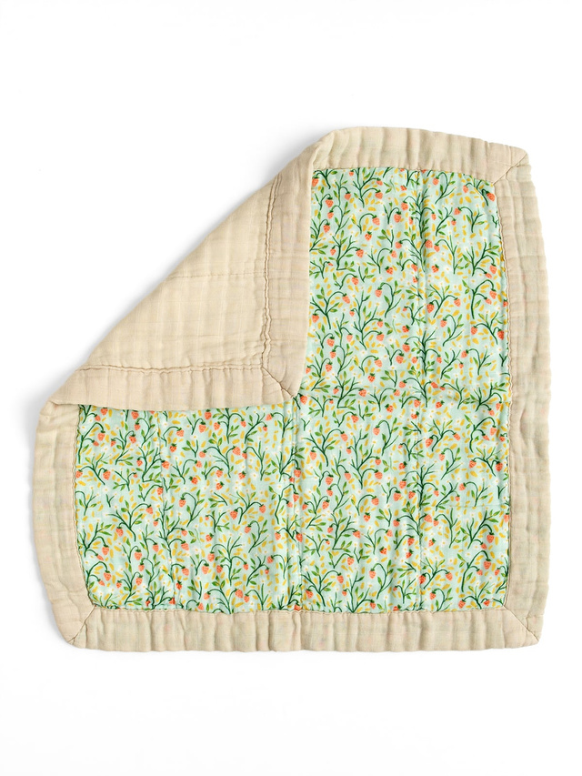 Strawberry Meadow Baby Lovey Muslin Blanket, 1 of 2