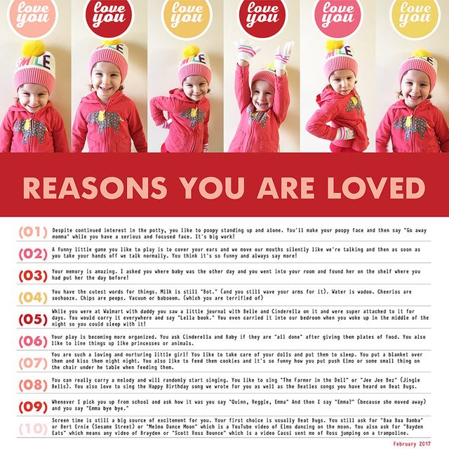Reasons You Are Loved, 1 of 2