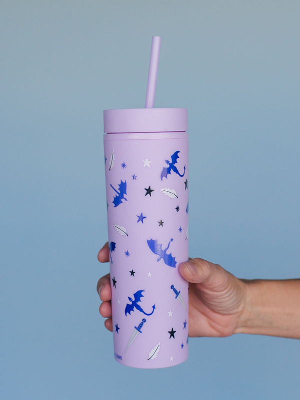 Romantasy Reader 16oz Skinny Acrylic Tumbler - Lilac, 1 of 3