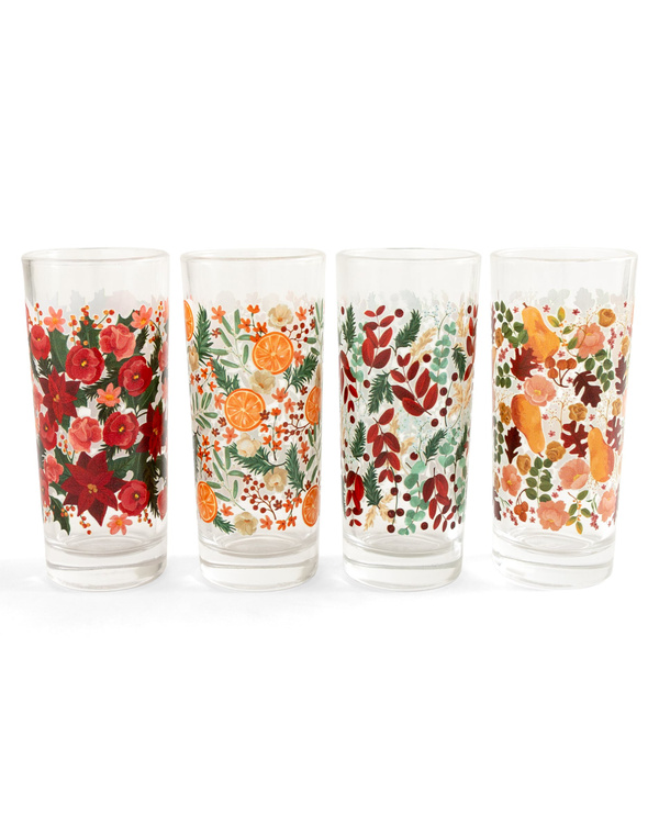 Yuletide Blooms 7.25oz Tall Holiday Juice Glass Set, 6 of 6