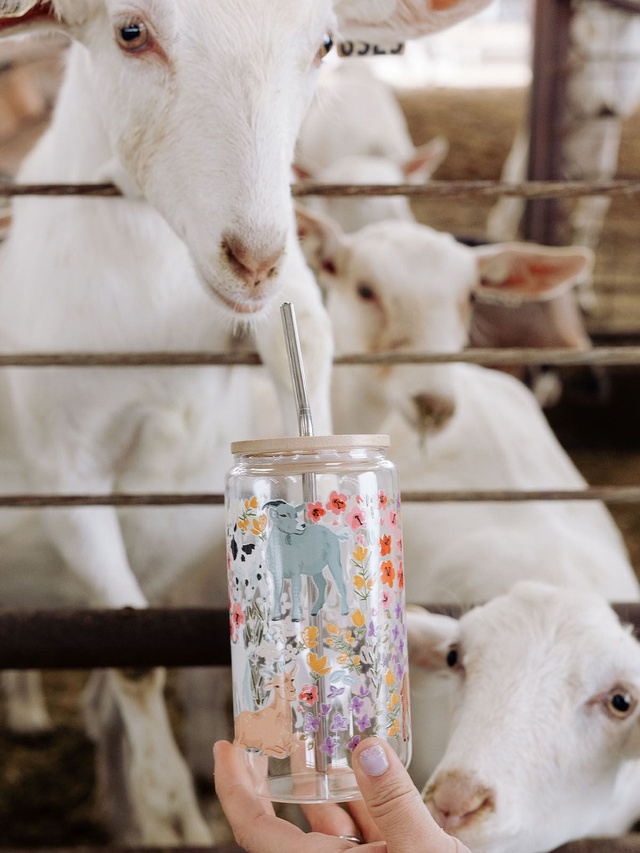 Goats & Flowers Glass Can, 4 of 8