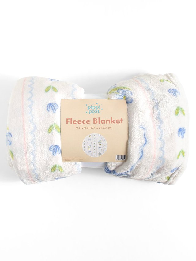 Blue Floral & Coquette Bows Fleece Throw Blanket, 3 of 6
