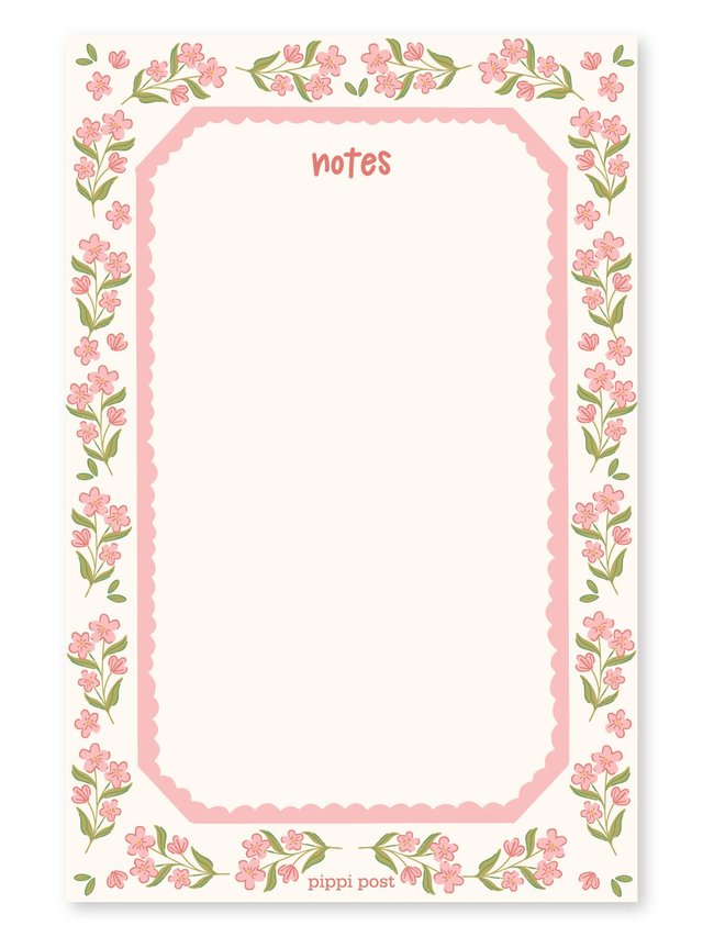 Notes Pink Floral 4×6 Notepad, 2 of 2