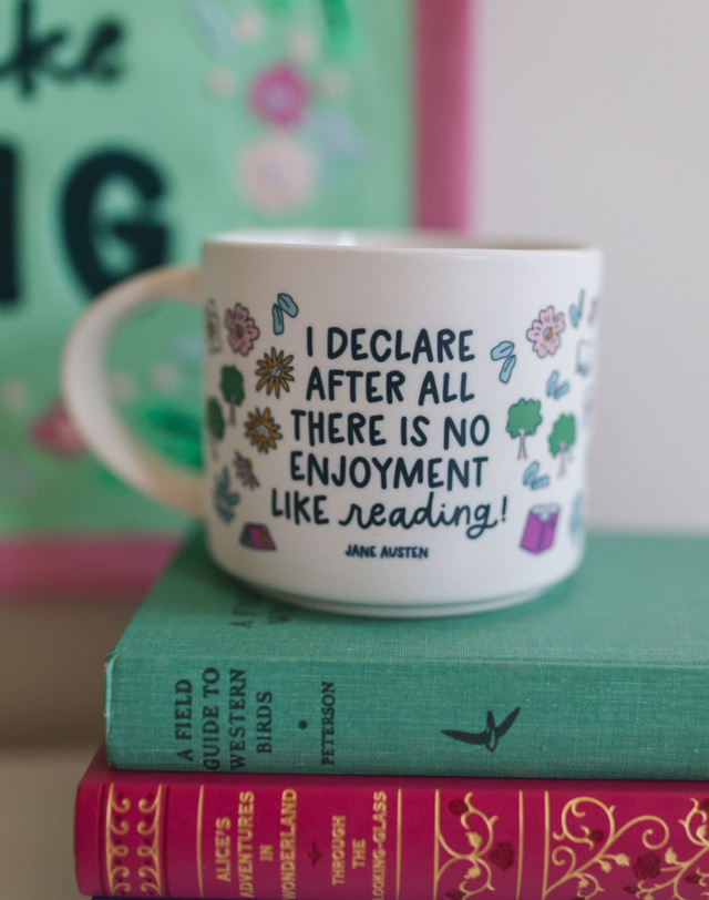 No Enjoyment Like Reading Pride and Prejudice Large Ceramic Mug, 3 of 4
