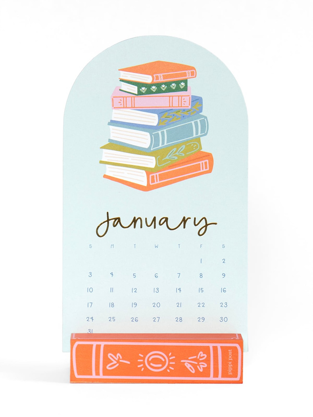 Book Lover's 2027 Mini Desk Calendar with Wooden Block, 6 of 10