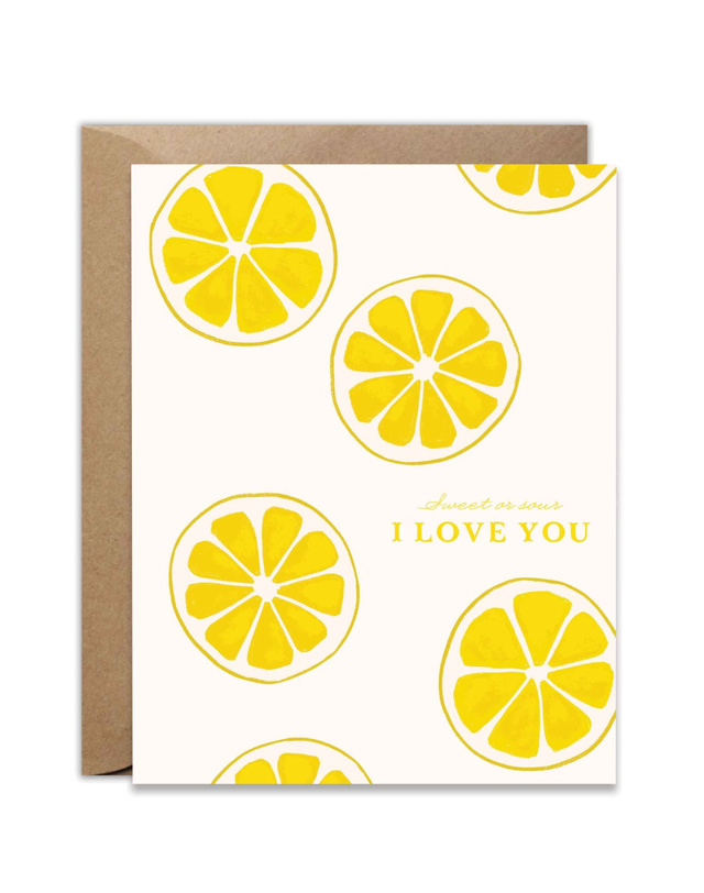 Sweet Or Sour I Love You Lemon Greeting Card, 1 of 1