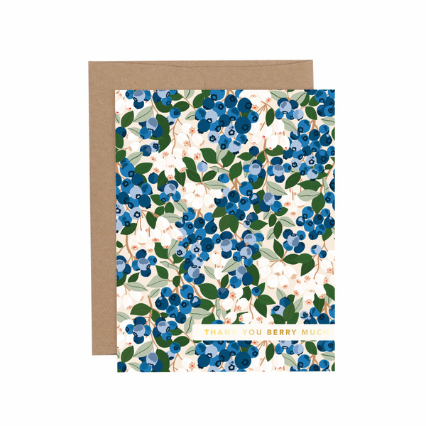 Thank You Berry Much Blueberry Greeting Card, 1 of 1