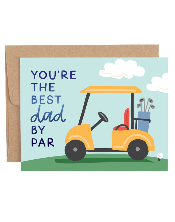 Best Dad By Par Greeting Card, 1 of 1