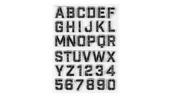 Stamp Set : 6×8 Stencil Alphabet , 1 of 4