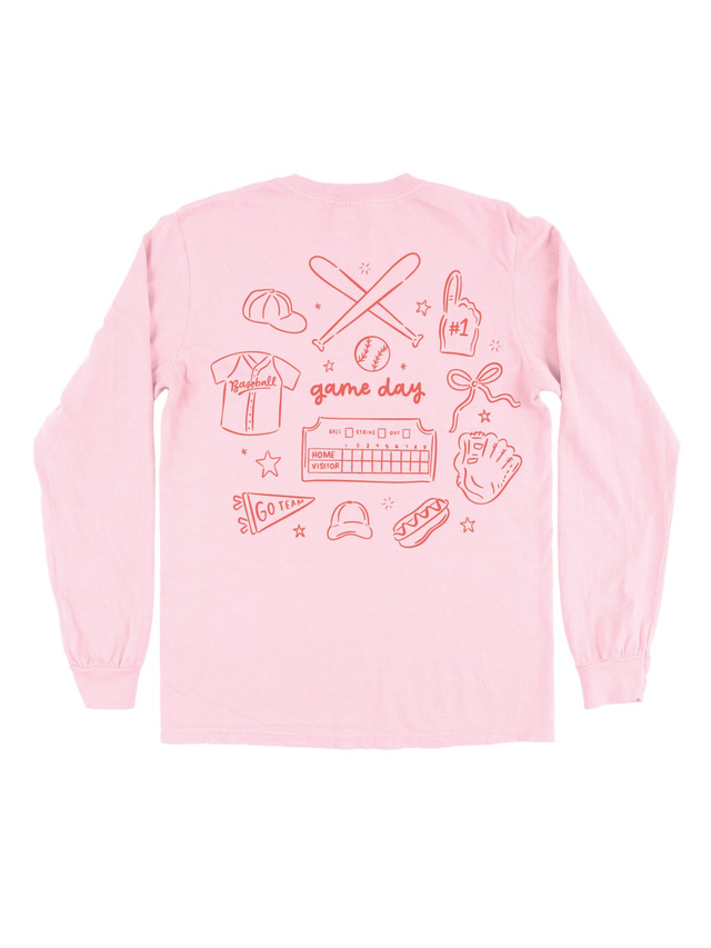 Baseball Game Day Long-Sleeve Tee - Blossom, 4 of 4