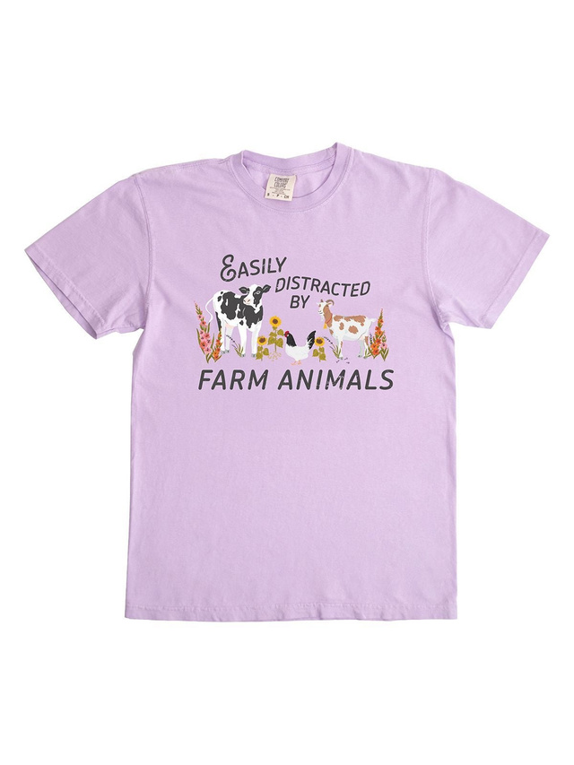 Easily Distracted By Farm Animals Tee - Orchid, 4 of 4