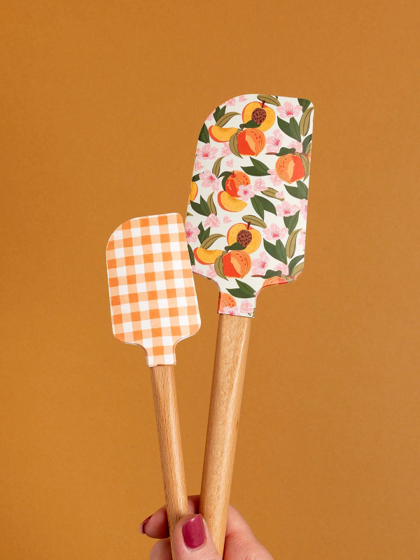 Peach Blossom Silicone Kitchen Spatulas - Set of 2, 1 of 9