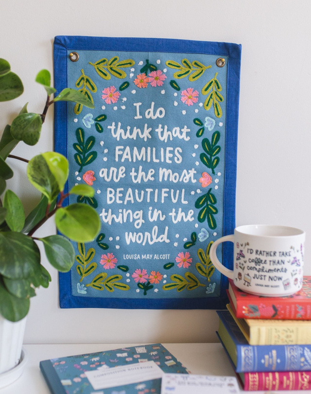 Families Little Women Embroidered Canvas Banner, 1 of 4