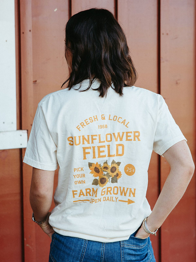 Sunflower Field Farmers Market Tee - Ivory, 1 of 5