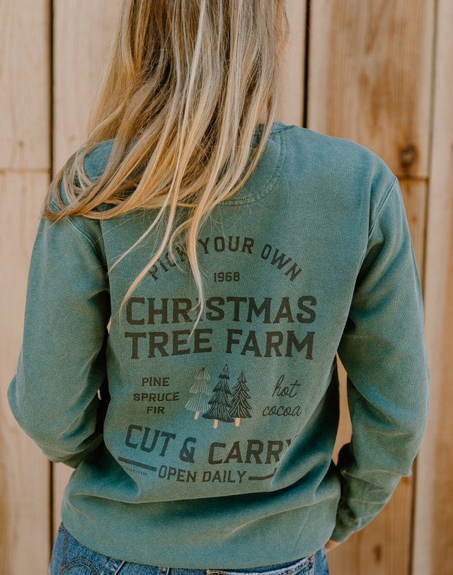 Christmas Tree Farm Sweatshirt - Blue Spruce , 1 of 4