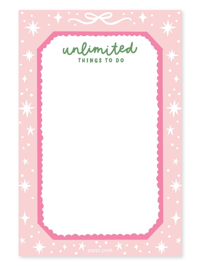 Unlimited Things To Do 4×6 Notepad, 1 of 1