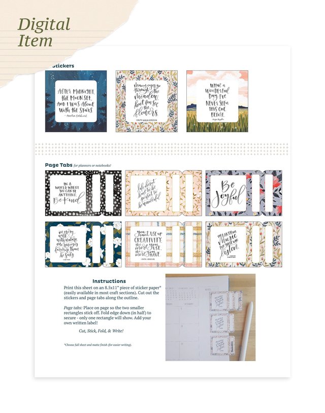 Digital Printable Page Tab Stickers, 1 of 2