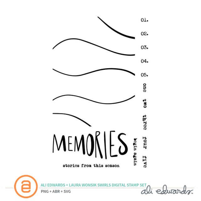 Swirls Digital Stamp Set by Laura Wonsik and Ali Edwards, 1 of 1
