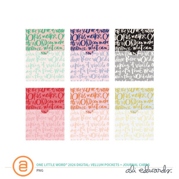One Little Word® 2026 Digital Vellum Pocket Journal Cards, 1 of 1