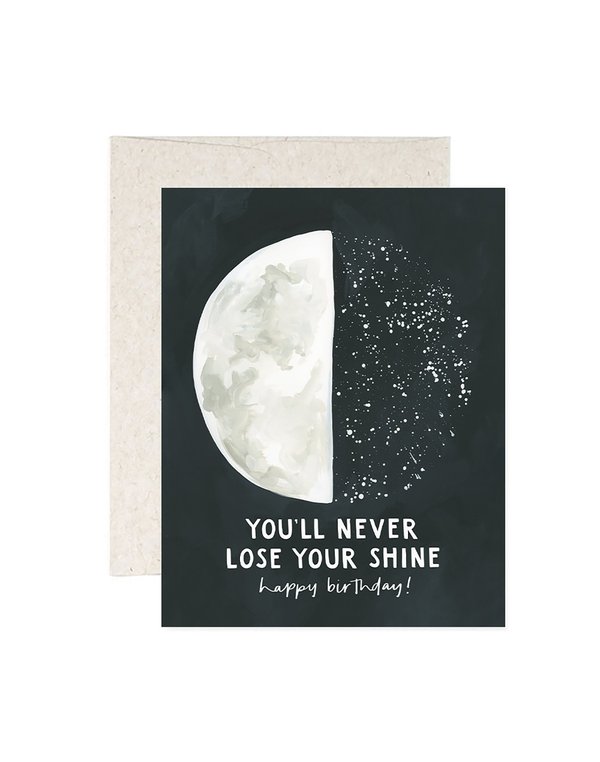Speckle Moon Birthday Greeting Card, 1 of 1