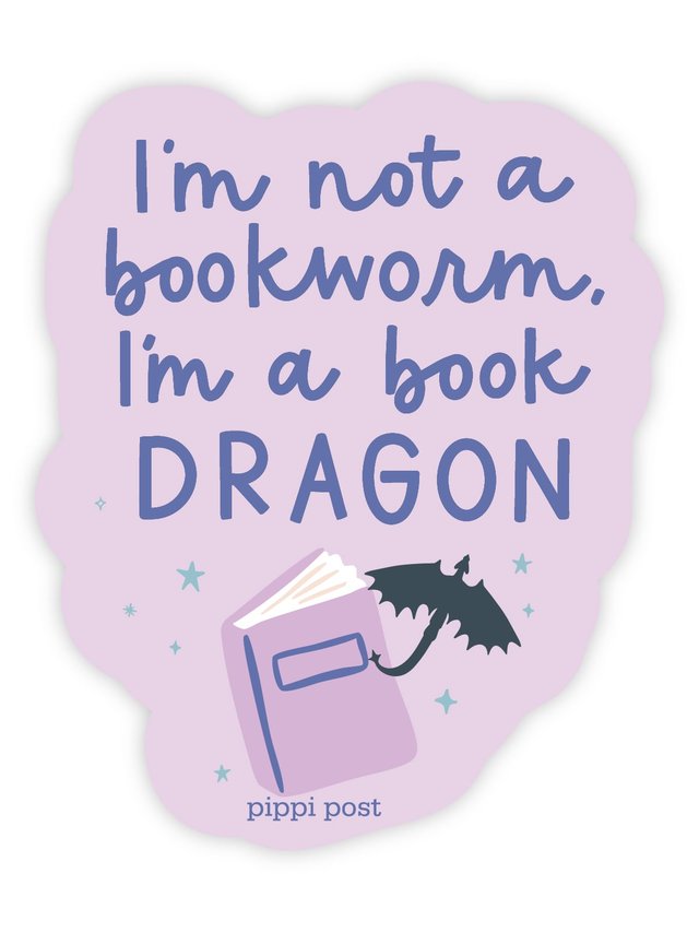 I'm A Book Dragon Decal Sticker, 1 of 1