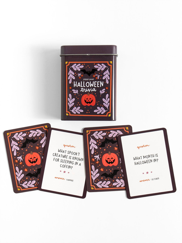 Halloween Trivia Game - Deck of Cards + Storage Tin, 2 of 4