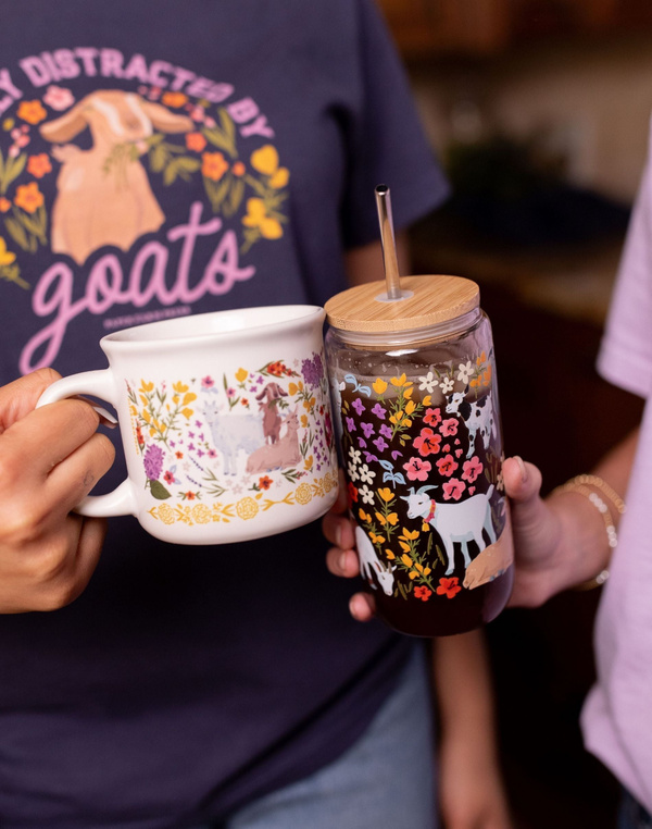 Goats & Flowers Glass Can, 5 of 8