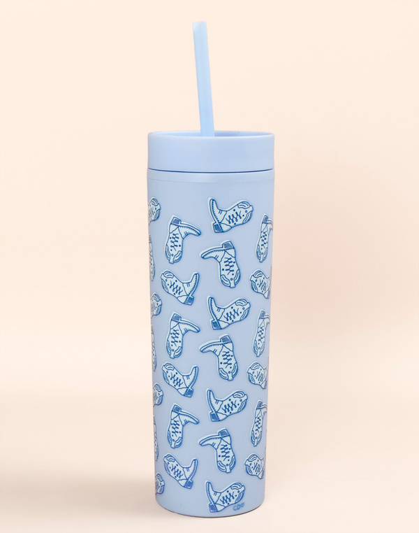 Western Cowgirl Boots Acrylic Tumbler - Sky Blue, 1 of 1