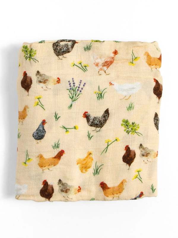 Chicken Meadows Baby Swaddle, 3 of 5