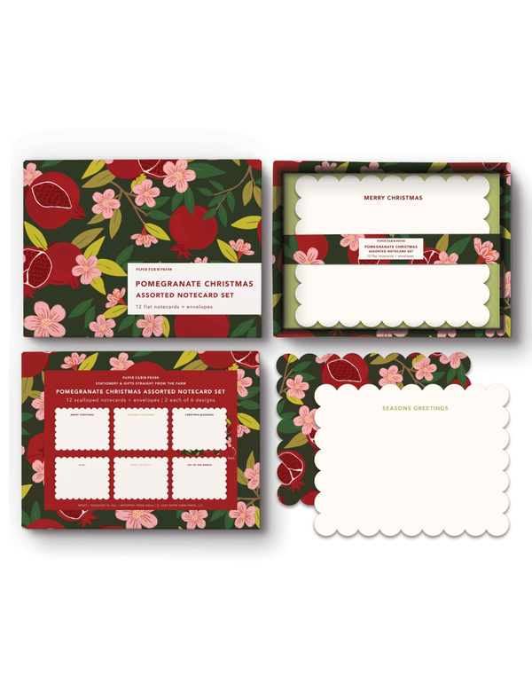 Pomegranate Christmas Assorted Notecard Set, 1 of 3