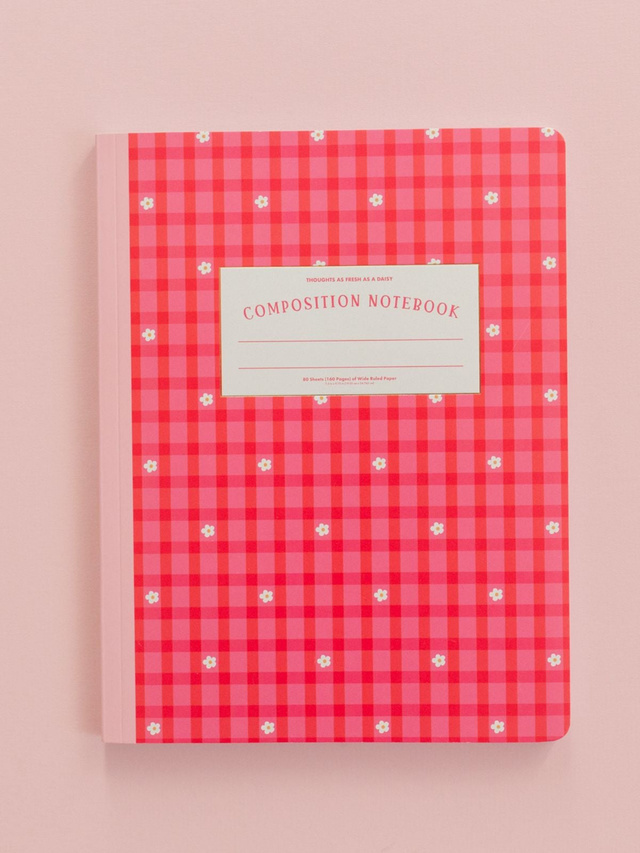 Gingham Daisy Composition Notebook, 1 of 4
