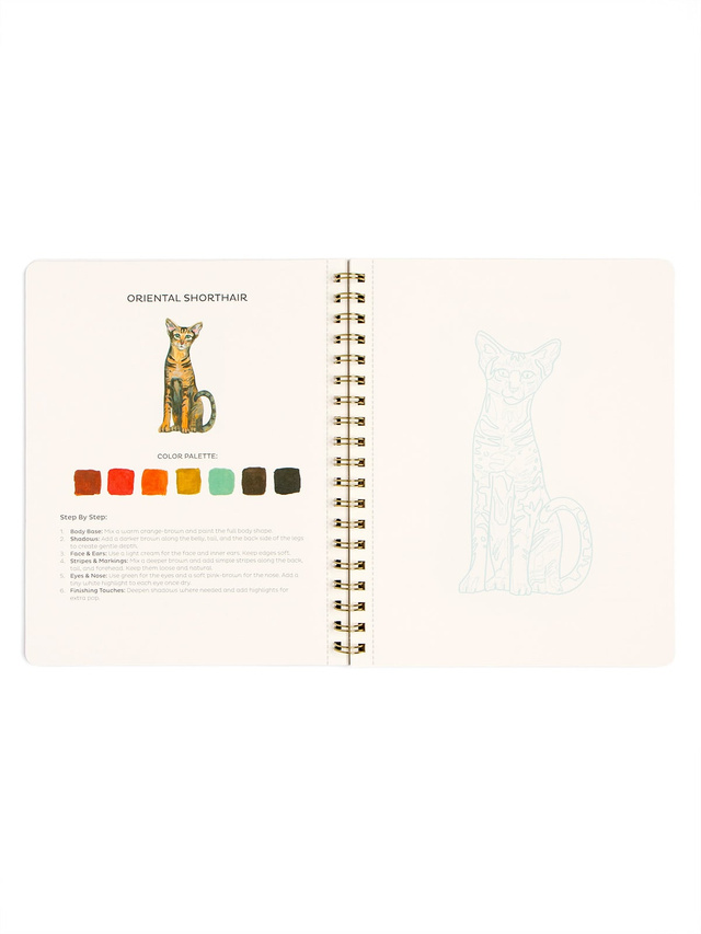 Feline Friends Cats Learn-To-Paint Gouache Paint Book, 4 of 7