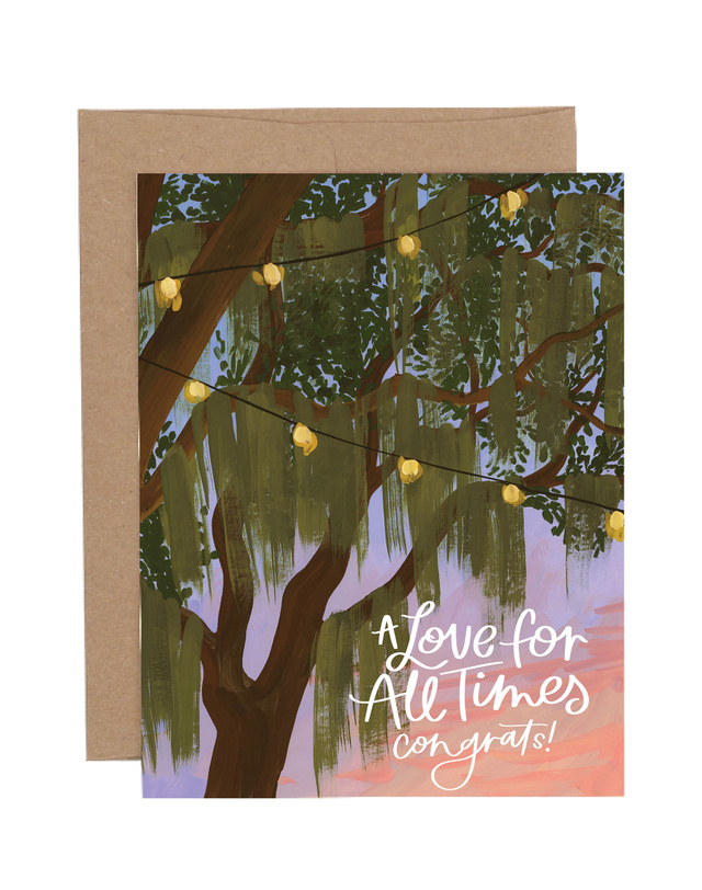 Spanish Moss Wedding Greeting Card, 1 of 1