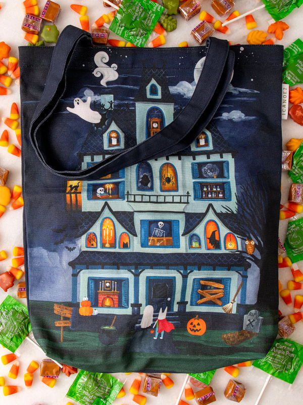 Halloween House Canvas Tote Bag, 3 of 6