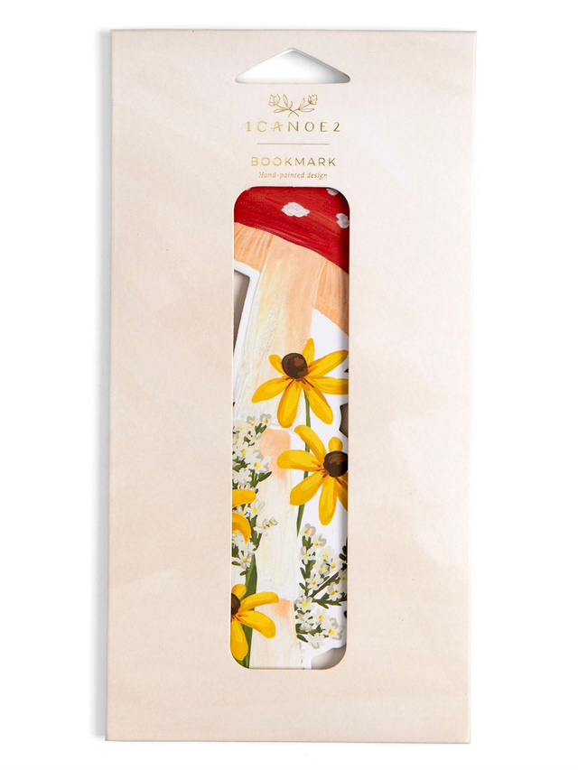 Mushroom & Flowers Double-Sided Die-Cut Bookmark, 3 of 4