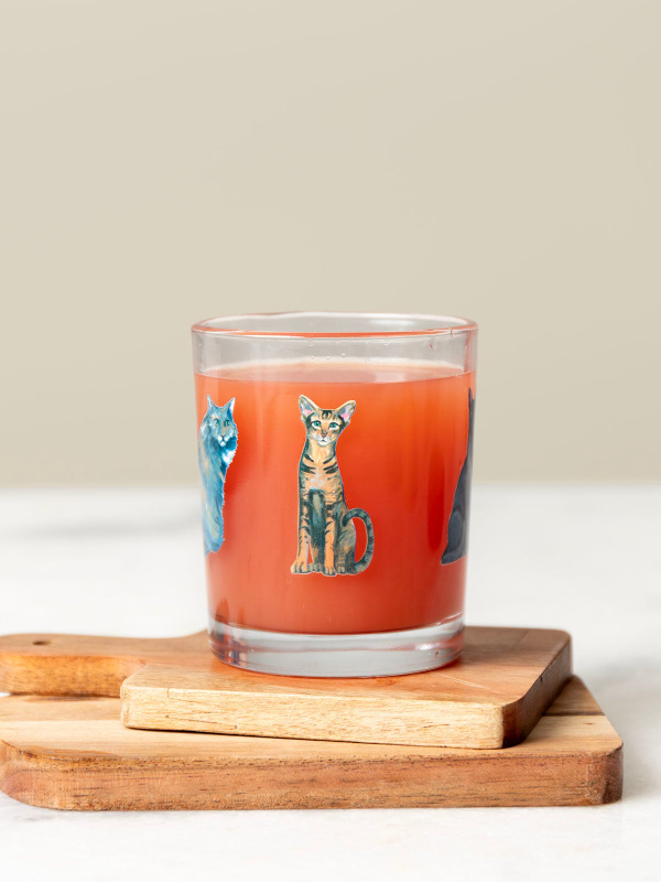 Abyssinian Cat & Feline Friends 7.5oz Short Juice Glass, 1 of 2