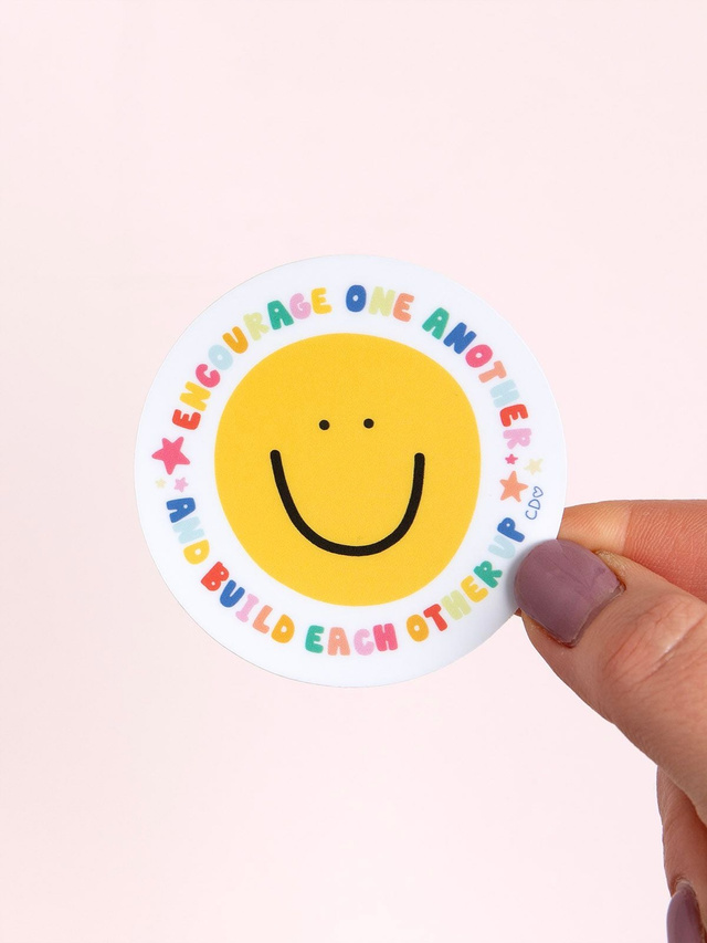 Encourage One Another Smiley Face Decal Sticker, 1 of 4