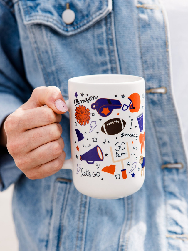 Clemson Football Game Day Tall Ceramic Mug, 1 of 3