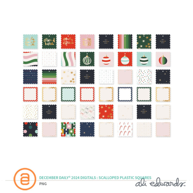 December Daily® 2024 Digital Scalloped Plastic Squares, 1 of 1