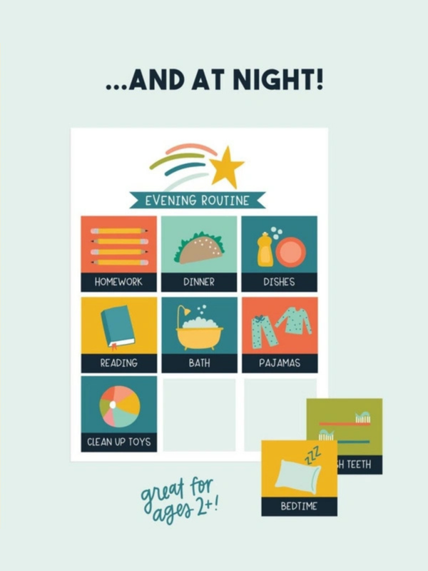 Kids Chore Chart Digital - Morning & Evening Routine, 5 of 7