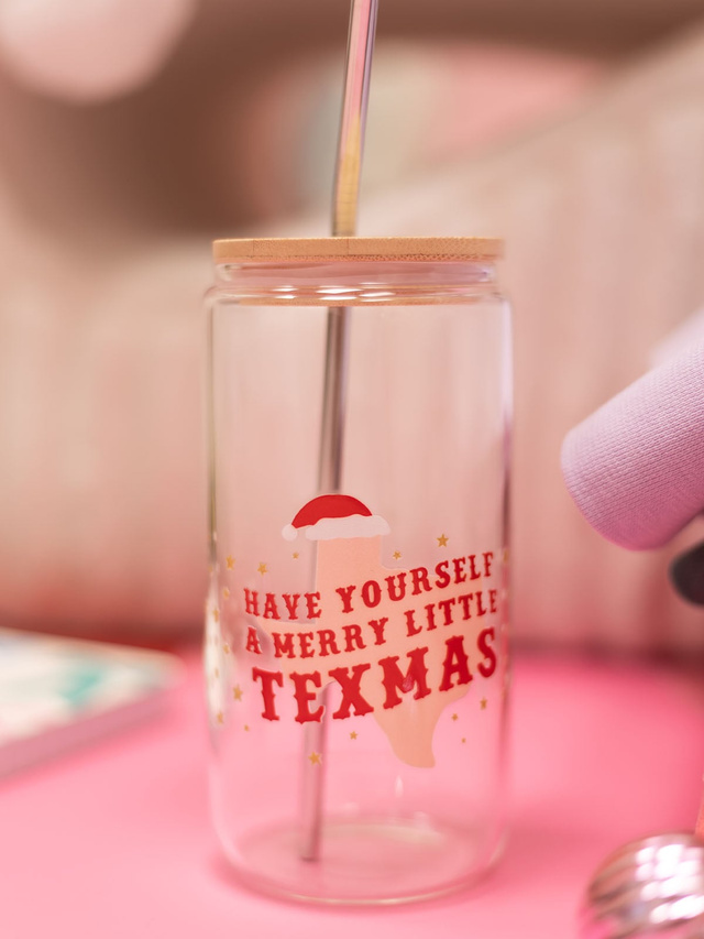 Merry Little Texmas Christmas Western Glass Can, 3 of 3